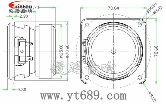 79mm25w多媒体喇叭成品图 78mm20w全频内磁喇叭成品图