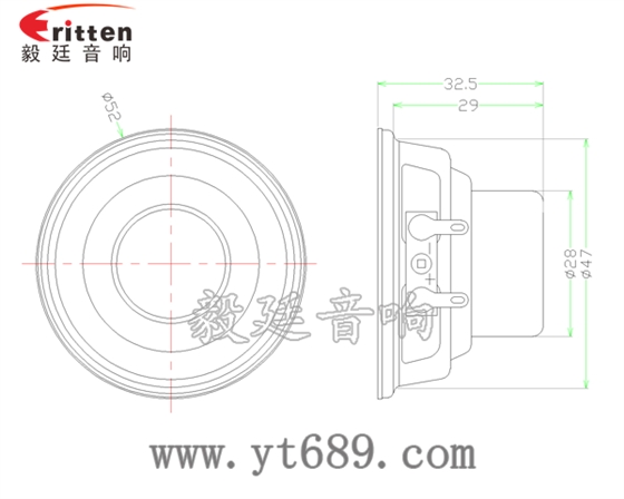 52mm5瓦20芯全频喇叭成品图 90mm15W4欧全频喇叭成品图