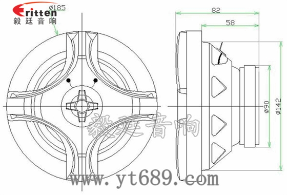 6.5寸30W汽车音响同轴全频喇叭成品图