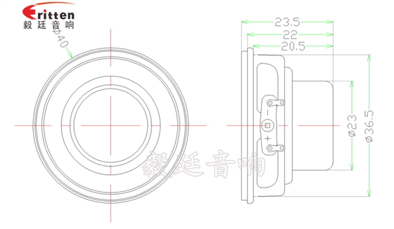 40mm4Ω5W蓝牙音箱喇叭成品图
