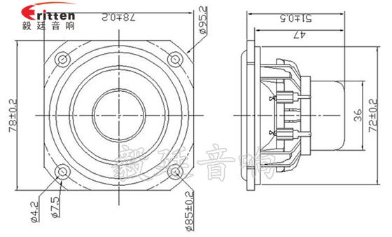 78mm25芯20W蓝牙音箱喇叭成品图