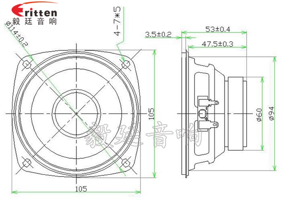 105mm12W多媒体音箱喇叭成品图 78mm15w内磁全频喇叭成品图