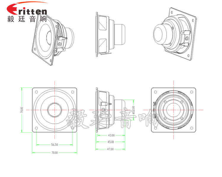 70mm10WL蓝牙音响喇叭成品图
