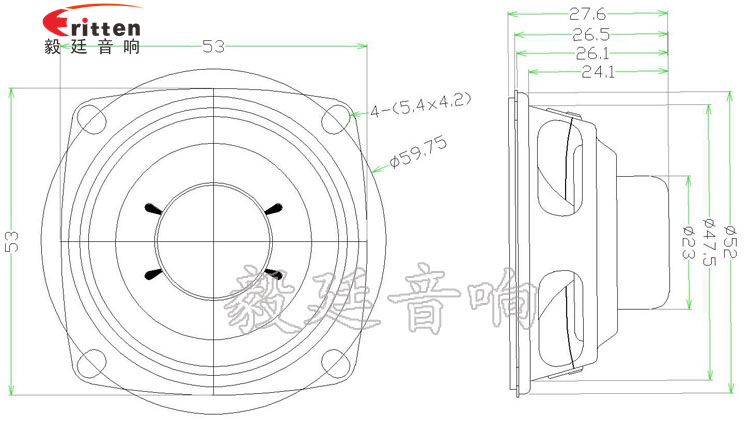 52mm16芯3W蓝牙音箱喇叭成品图